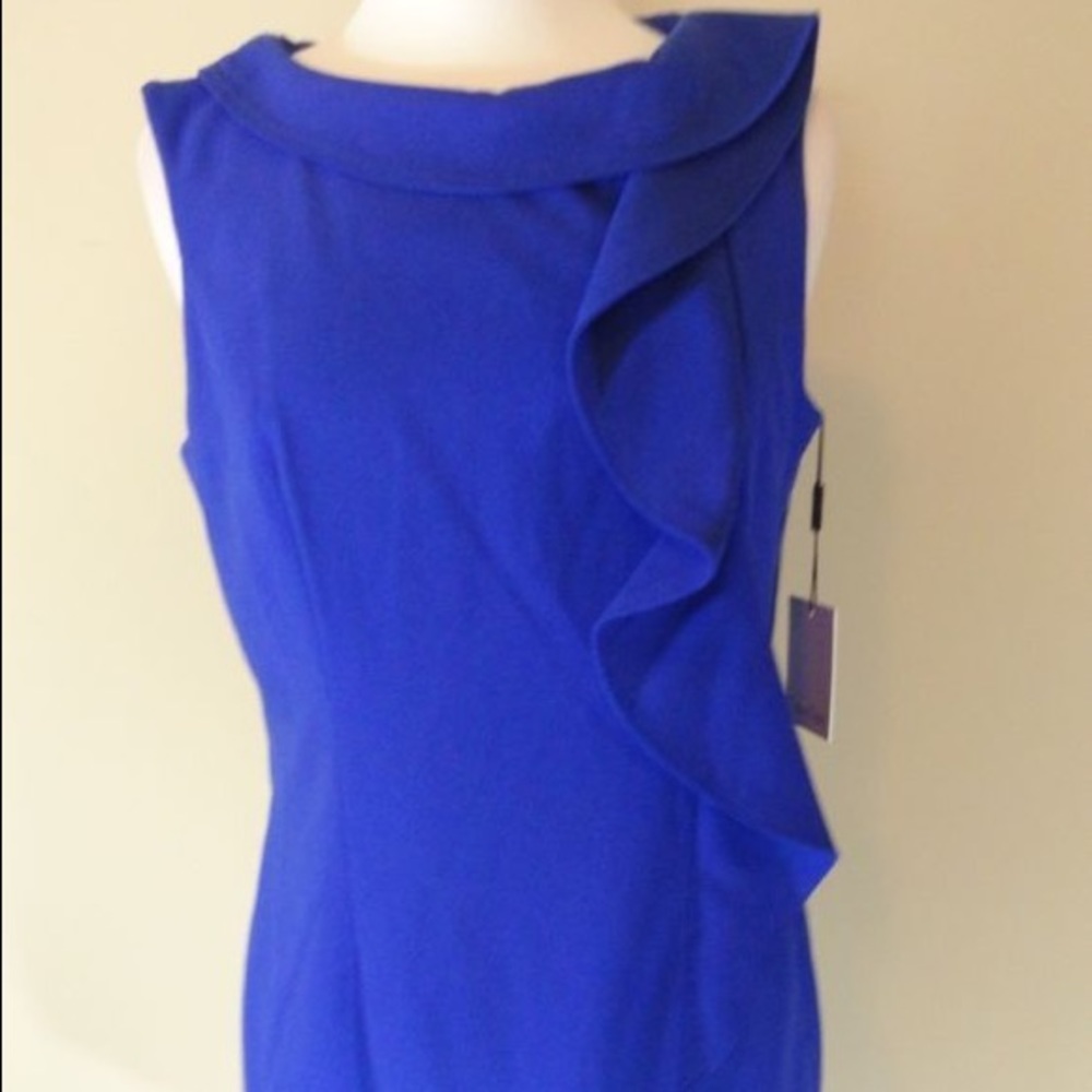 Calvin Klein blue ruffle dress